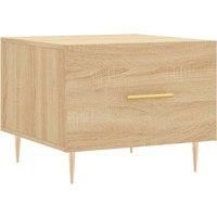 vidaXL Modern Square Coffee Table in Sonoma Oak Finish - Stylish Engineered Wood Furniture with Drawer Storage and Durable Iron Legs