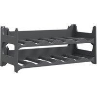 vidaXL Wine Rack for 12 Bottles - Anthracite Polypropylene Stackable Storage Solution - Versatile Use in Kitchen, Dining, Pantry or Wine Cellar
