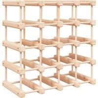 vidaXL Solid Pine Wood Wine Rack - 20-Bottle Capacity, Natural Finish - Ideal for Kitchen, Dining Room, Bar, Wine Cellar - Brown, 46.5x23x46.5 cm