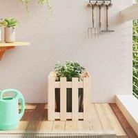Garden Raised Bed with Fence Design Outdoor Planter Solid Wood Pine vidaXL