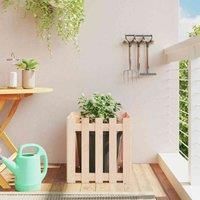 Garden Raised Bed with Fence Design Outdoor Planter Solid Wood Pine vidaXL