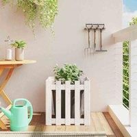 Garden Raised Bed with Fence Design Outdoor Planter Solid Wood Pine vidaXL