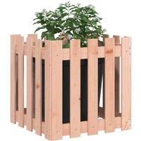 Garden Raised Bed with Fence Design Outdoor Planter Solid Wood Pine vidaXL
