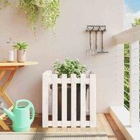 Garden Raised Bed with Fence Design Outdoor Planter Solid Wood Pine vidaXL