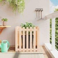 Garden Raised Bed with Fence Design Outdoor Planter Solid Wood Pine vidaXL
