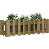 vidaXL Brown Garden Raised Bed - Impegnated Wood Pine Rectangular Planter for Flowers and Plants, Suitable for Indoor & Outdoor Use