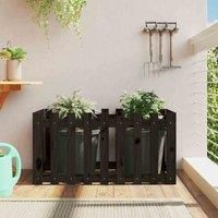 Garden Raised Bed with Fence Design Outdoor Planter Solid Wood Pine vidaXL