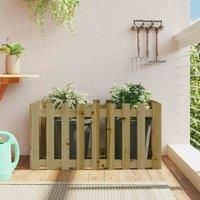 vidaXL Garden Raised Bed with Fence Design 100x50x50 cm