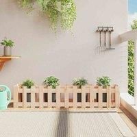 Garden Raised Bed with Fence Design Outdoor Planter Solid Wood Pine vidaXL
