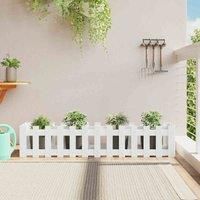 vidaXL Garden Raised Bed w/ Fence Design White 150x30x30 cm