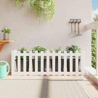 Garden Raised Bed with Fence Design Outdoor Planter Solid Wood Pine vidaXL