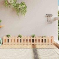 Garden Raised Bed with Fence Design Outdoor Planter Solid Wood Pine vidaXL