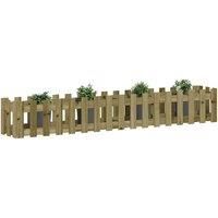 Garden Raised Bed with Fence Design Outdoor Planter Solid Wood Pine vidaXL