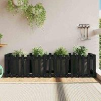 Garden Raised Bed with Fence Design Outdoor Planter Solid Wood Pine vidaXL