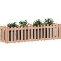 Garden Raised Bed with Fence Design Outdoor Planter Solid Wood Pine vidaXL