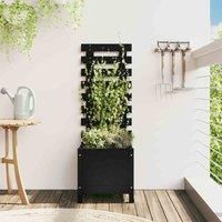 Garden Planter with Rack Flower Box Outdoor Plant Pot Solid Wood Pine vidaXL