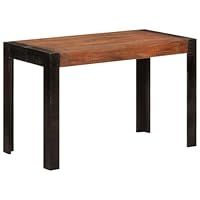 vidaXL Dining Table Honey Brown 120x60x76 cm Solid Mango Wood Rectangular Retro Design Sturdy Black Legs Easy Cleaning