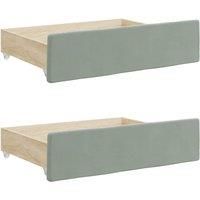 Bed Drawers Storage Unit Bed Storage 2 pcs Engineered Wood and Velvet vidaXL