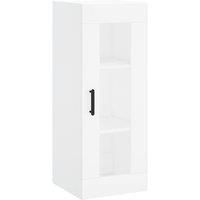 vidaXL Wall Mounted Cabinet with Glass Door - Durable Engineered Wood Storage Unit - Modern White Wall Cabinet for Living Room, Bedroom, or Study