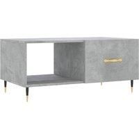 vidaXL Concrete Grey Engineered Wood Coffee Table with Iron Legs Modern Rectangular Sofa Table with Storage