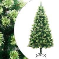 /'vidaXL Artificial Hinged Christmas Tree - Green Faux Pine with Metal Stand - Easy Assembly - Indoor/Outdoor Decorative Holiday Tree - 180 cm/91 cm