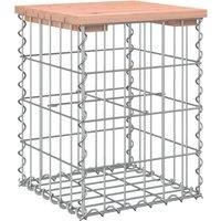 vidaXL Solid Douglas Wood Garden Bench with Gabion Design Base, Compact Outdoor Seating Solution for Patios, Gardens and Backyards, Brown
