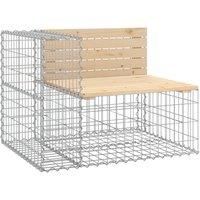 vidaXL Garden Bench Gabion Design 92x71x65.5cm Solid Wood Pine