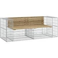 Garden Bench Gabion Design 184x71x65.5 cm Solid Wood Douglas vidaXL