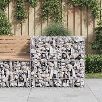 Gabion Basket Wall Raised Bed Silver Galvanised Iron vidaXL