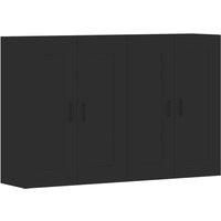 vidaXL Wall Mounted Cabinets 2 pcs Black Engineered Wood