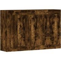 vidaXL Wall Mounted Cabinets - 2 Pcs in Smoked Oak - Engineered Wood Structure, Perfect for Living Room or Bedroom - Ample Storage Space, Easy Assembly Required