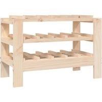 vidaXL Solid Pine Wood Wine Rack - Store, Age And Display Your Wine, Compact and Rustic-finish Wine Holder with Storage Space for 15 Bottles