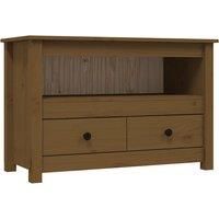 vidaXL TV Cabinet Honey Brown 79x35x52 cm Solid Wood Pine