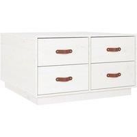 Vidaxl Coffee Table White 80X80X45 Cm Solid Wood Pine, White