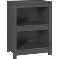 vidaXL Classic Book Cabinet in Grey, Freestanding Solid Pine Wood Bookshelf with Spacious Shelves, Suitable for Office, Study, Bedroom and Hallway