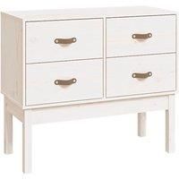 vidaXL Console Cabinet White 90x40x78 cm Solid Wood Pine