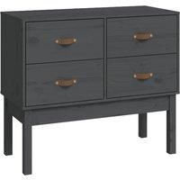 vidaXL Console Cabinet Grey 90x40x78 cm Solid Wood Pine