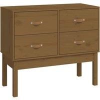 Vidaxl Console Cabinet Honey Brown 90X40X78 Cm Solid Wood Pine, Brown