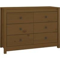 Vidaxl Side Cabinet Honey Brown 100X40X72 Cm Solid Wood Pine, Brown