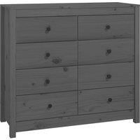 Vidaxl Side Cabinet Grey 100X40X90 Cm Solid Wood Pine, Grey