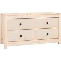 Vidaxl Side Cabinet 100X40X54 Cm Solid Wood Pine, Brown
