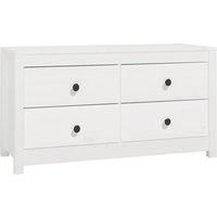 vidaXL Side Cabinet White 100x40x54 cm Solid Wood Pine