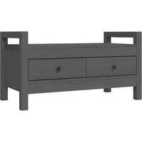 vidaXL Hall Bench Grey 80x40x43 cm Solid Wood Pine