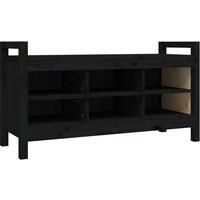 Solid Wood Pine Hall Bench Black Entryway Storage Seating Chair vidaXL