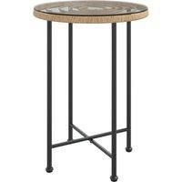 Dining Table Tempered Glass and Steel Table Black/Brown Multi Sizes vidaXL