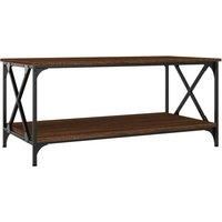 Vidaxl Coffee Table Brown Oak 100X50X45 Cm Engineered Wood And Iron, Brown