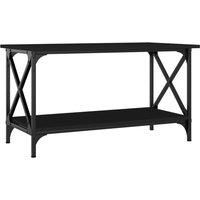 vidaXL Coffee Table Black 80x45x45 cm Engineered Wood and Iron Accent