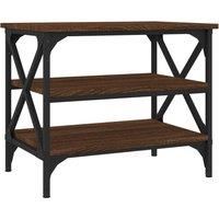 vidaXL Side Table - Industrial Engineered Wood table with Iron Frame in Brown Oak Finish - Stable & Moisture Resistant with Ample Storage - 55x38x45 cm