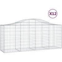 Arched Gabion Basket Stone Basket Gabion Retaining Wall Galvanised Iron vidaXL