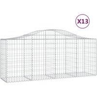 Arched Gabion Basket Stone Basket Gabion Retaining Wall Galvanised Iron vidaXL